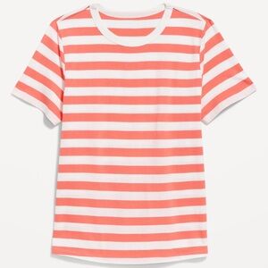 Old Navy Coral and White Striped Top